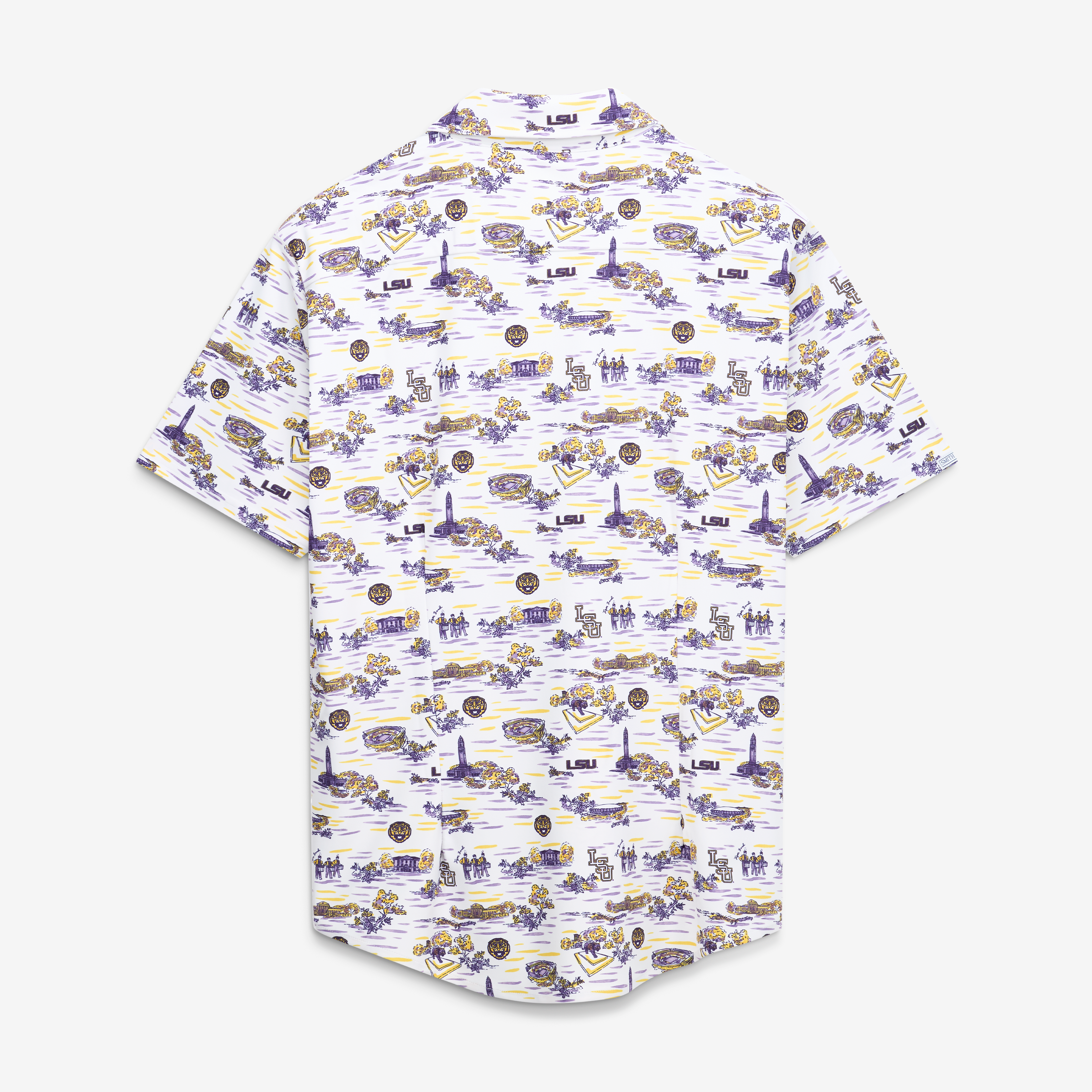 Men's Smith & Quinn White LSU Tigers Toile Boatyard Button-Up Shirt