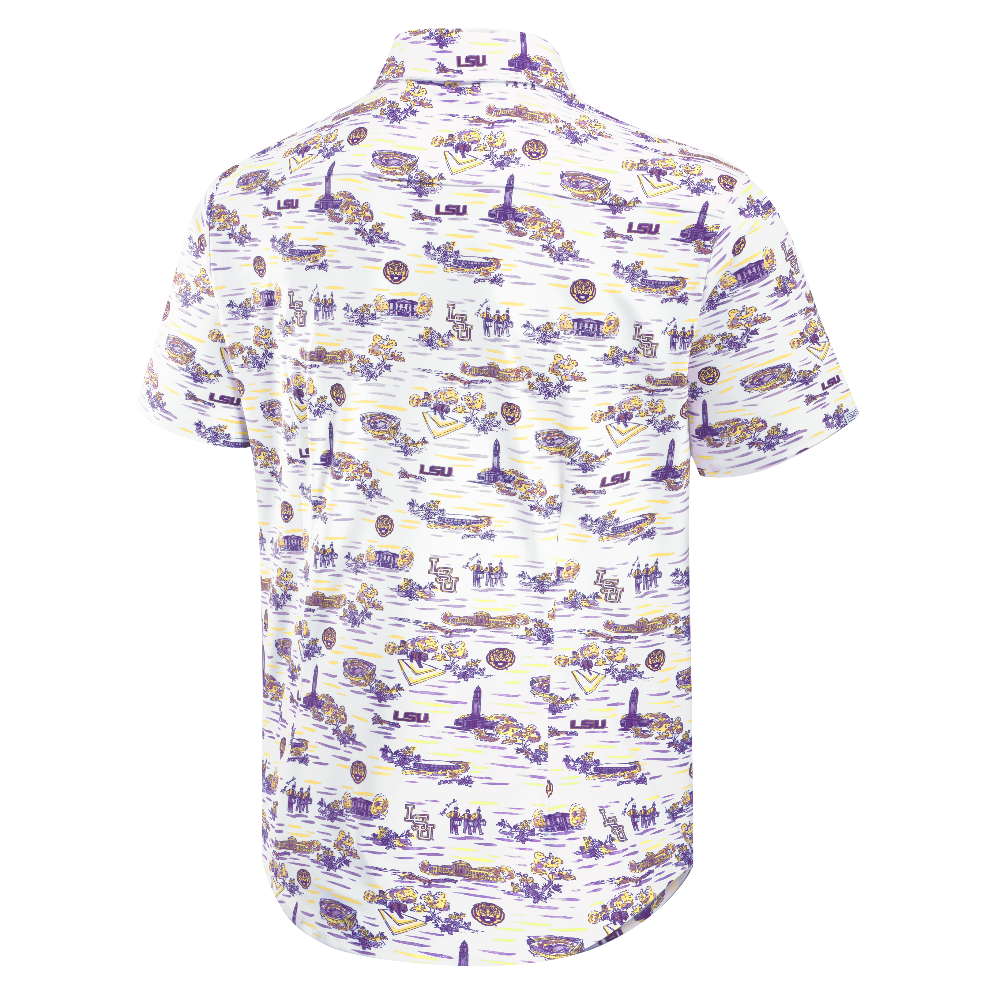 Men's Smith & Quinn White LSU Tigers Toile Boatyard Button-Up Shirt