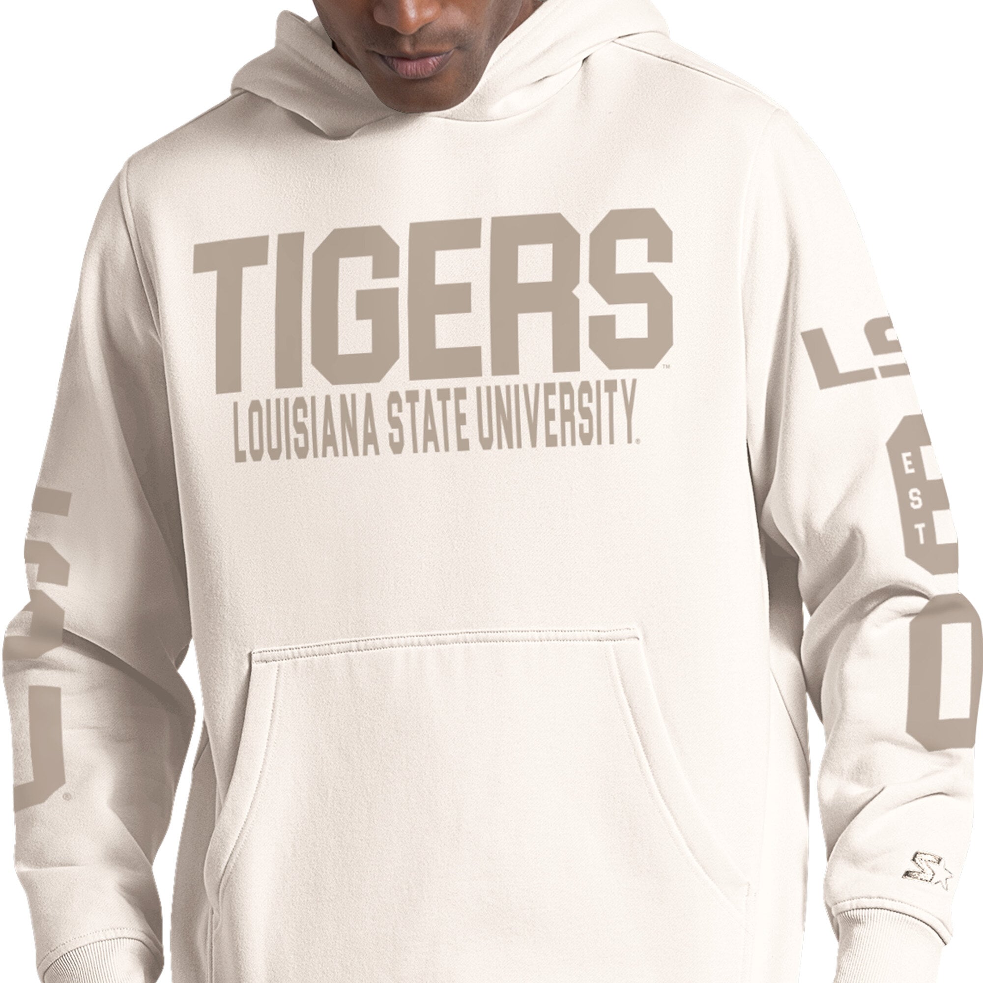 Sweat à capuche Starter Cream pour homme, modèle LSU Tigers Locker Room.