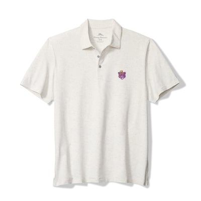 LSU Tigers Tommy Bahama Palm Dunes IslandZone Polo - White