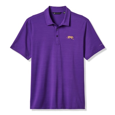  LSU Tigers TravisMathew Halftime Show Heater Tri-Blend Polo - Purple
