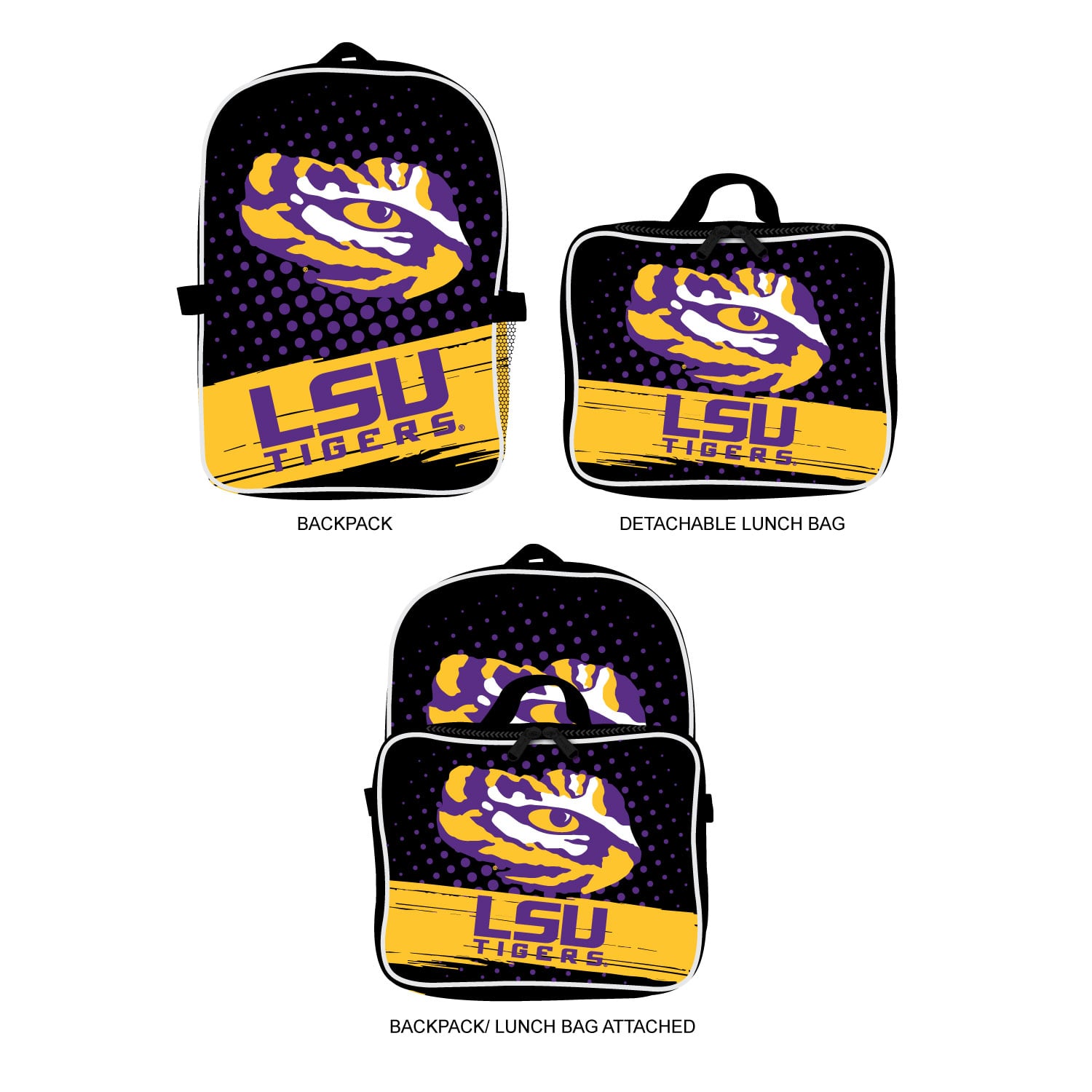 MOJO LSU Tigers Backpack & Lunch Box 2-Piece Set