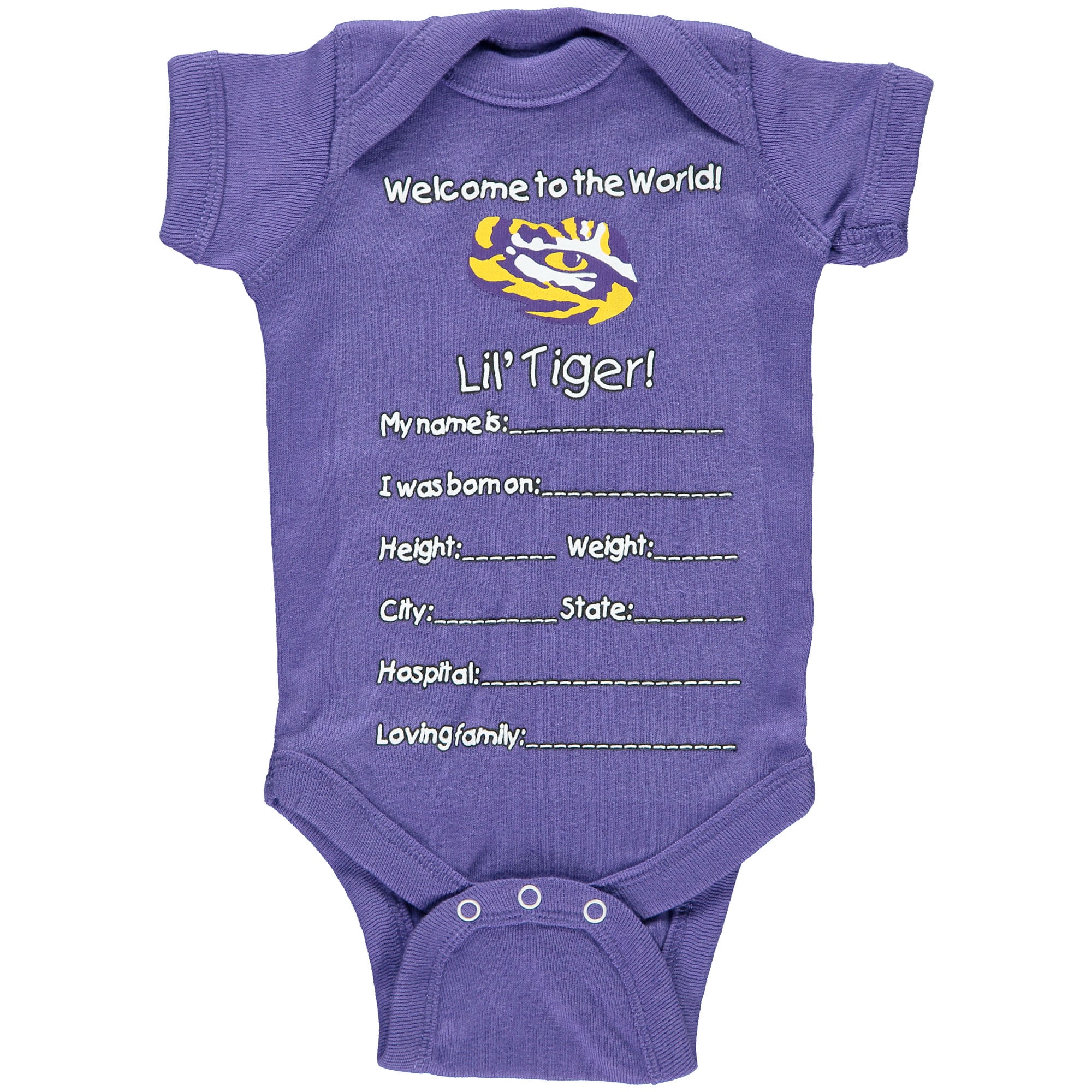 Creeper violet nouveau-né des LSU Tigers Bienvenue au monde
