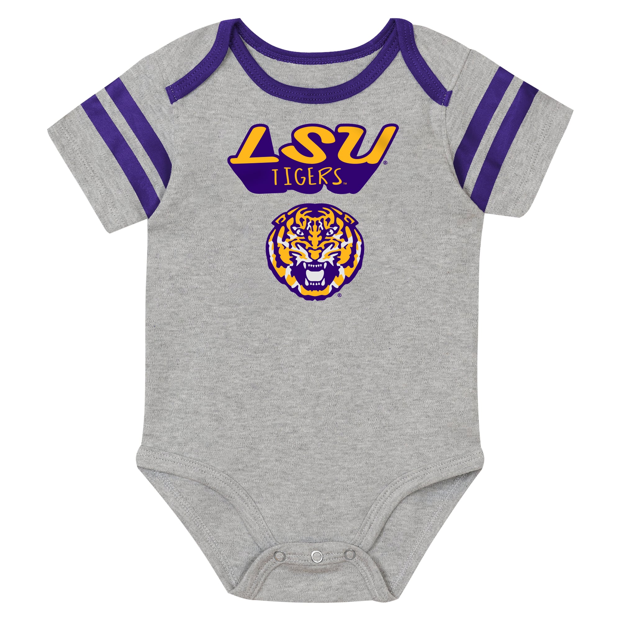 Newborn Outerstuff  Purple LSU Tigers Star Player Three-Piece Bodysuit Set