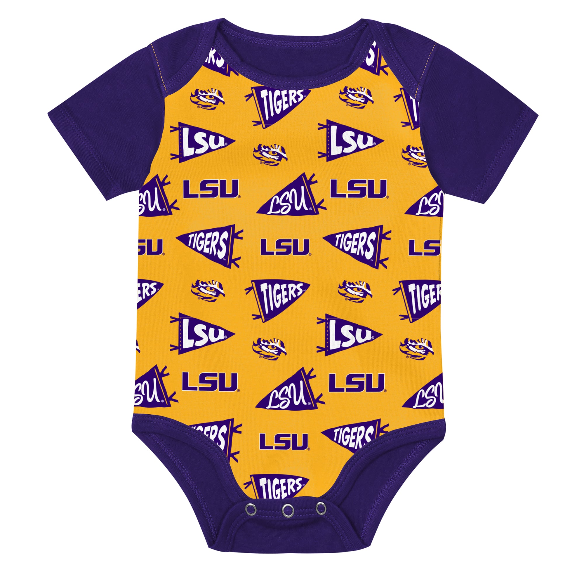 Newborn Outerstuff  Purple LSU Tigers Star Player Three-Piece Bodysuit Set