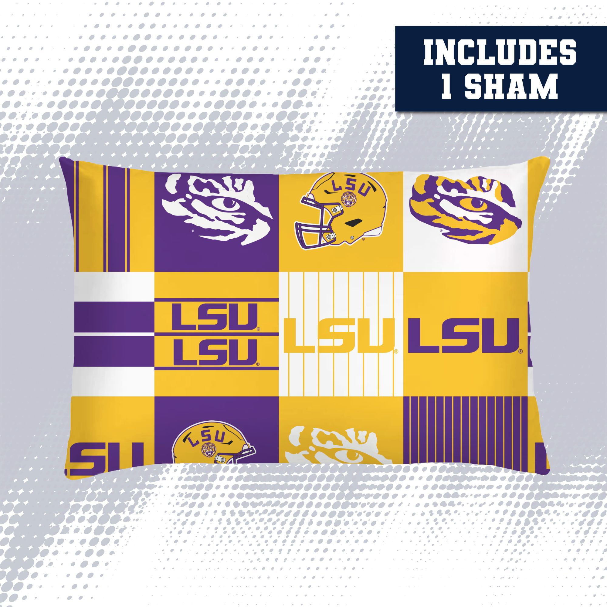 Ensemble de literie deux pièces Pegasus LSU Tigers Patchwork Plaid pour lit simple/simple XL