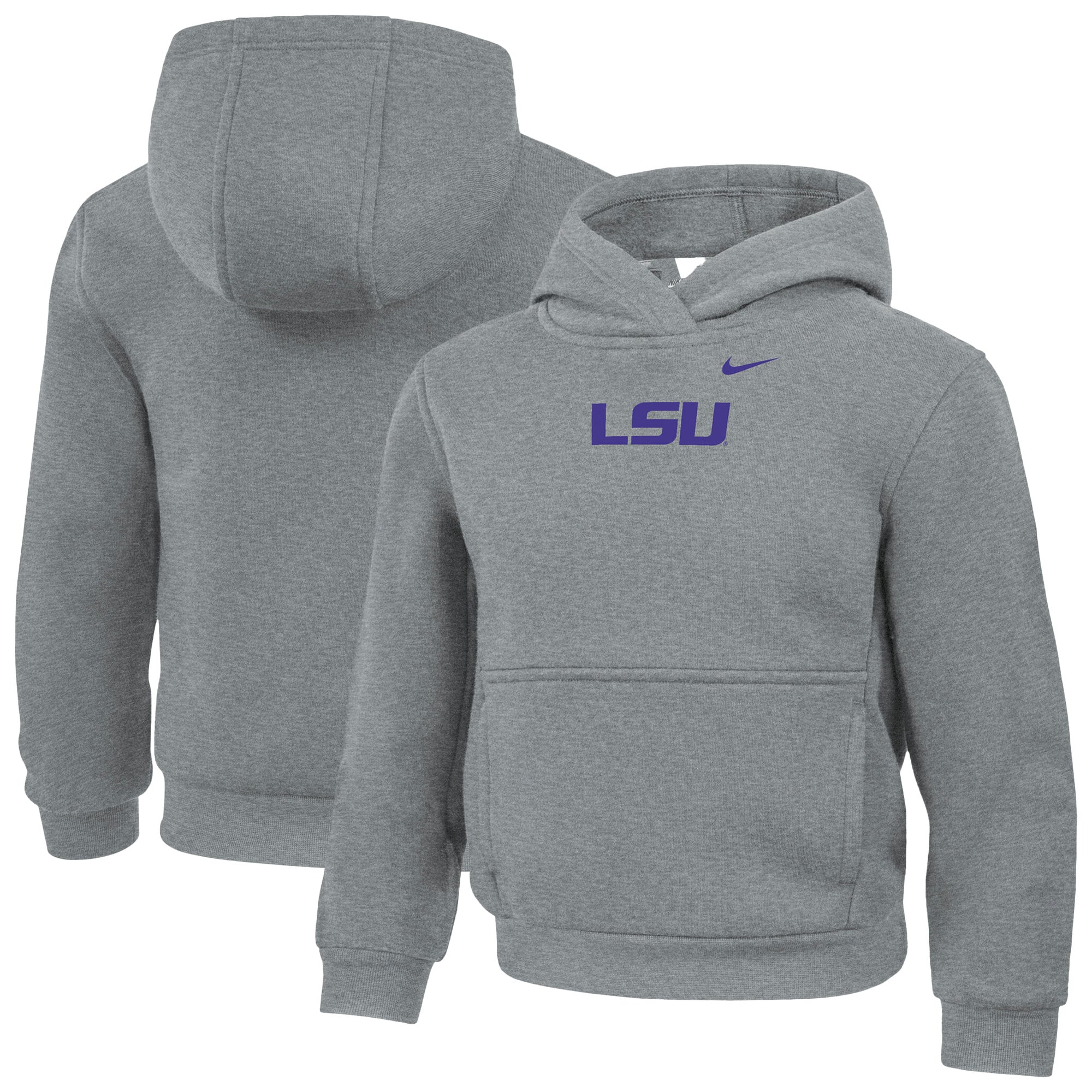 Sweat à capuche Nike LSU Tigers gris pour enfants d'âge préscolaire