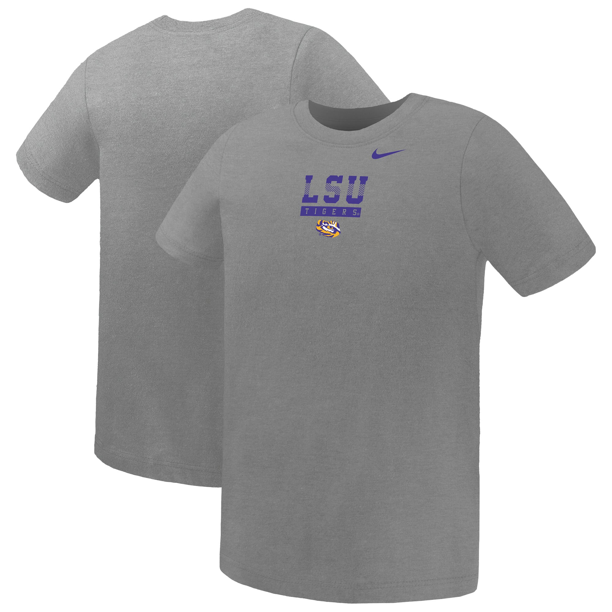 Preschool Nike Gray LSU Tigers Name Bar Legend Dri-FIT T-Shirt