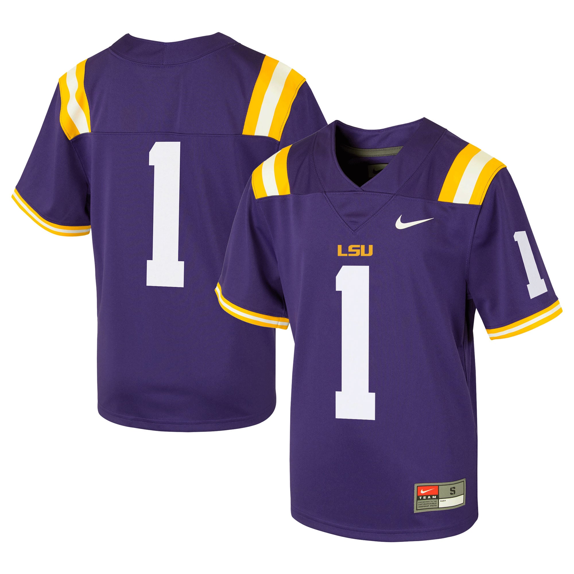 Maillot de football réplique Nike violet LSU Tigers pour enfants d'âge préscolaire