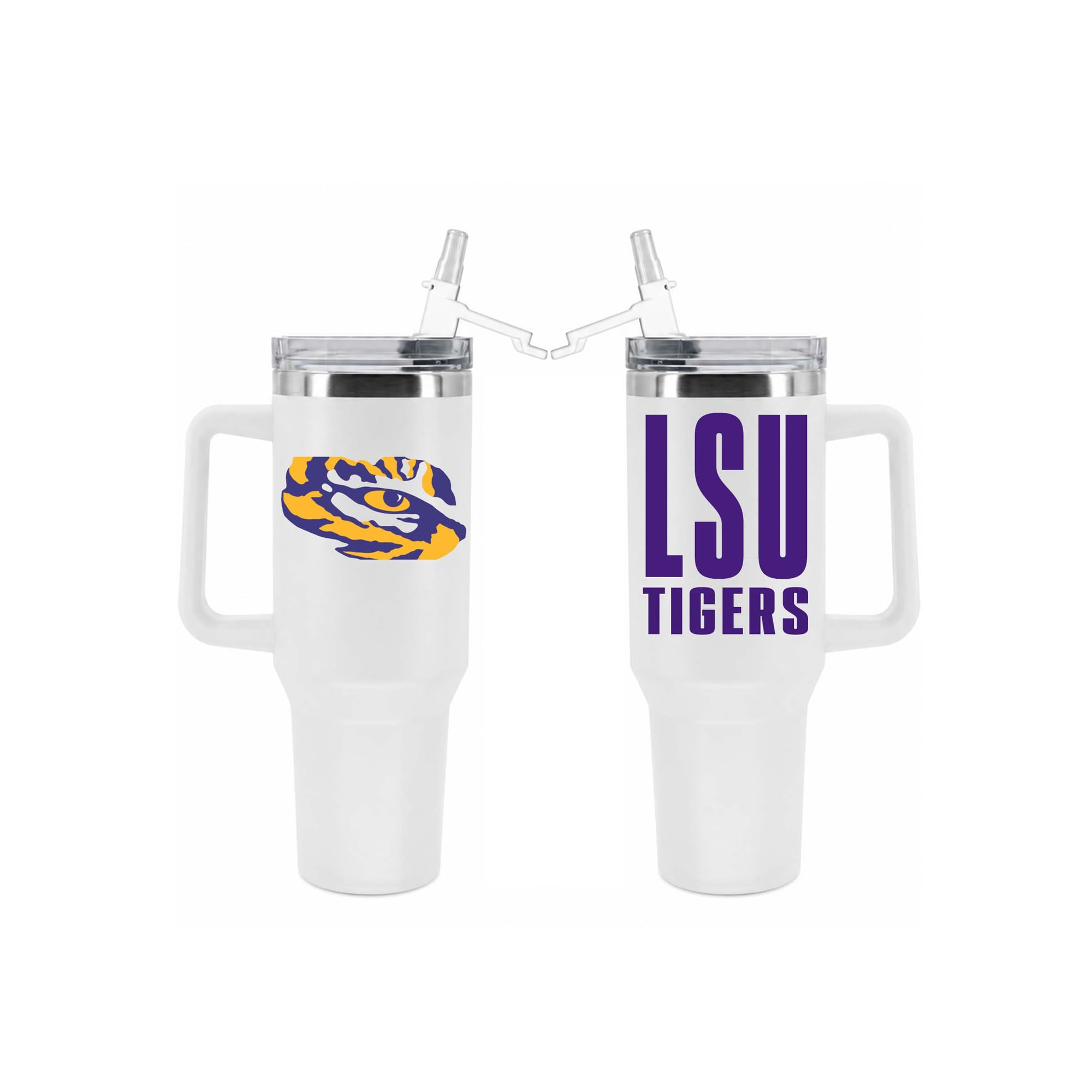 Gobelet isotherme en acier inoxydable The Memory Company LSU Tigers de 1,2 L avec paille rabattable