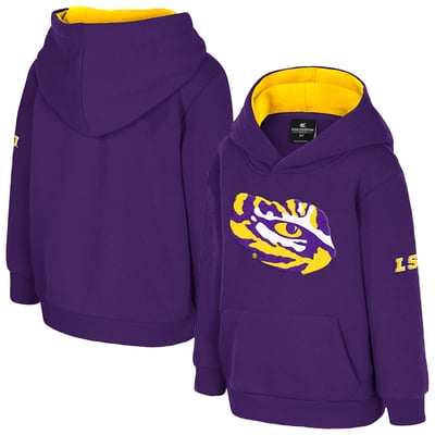  LSU Tigers Colosseum Toddler Big Logo Fleece Pullover Hoodie - Purple