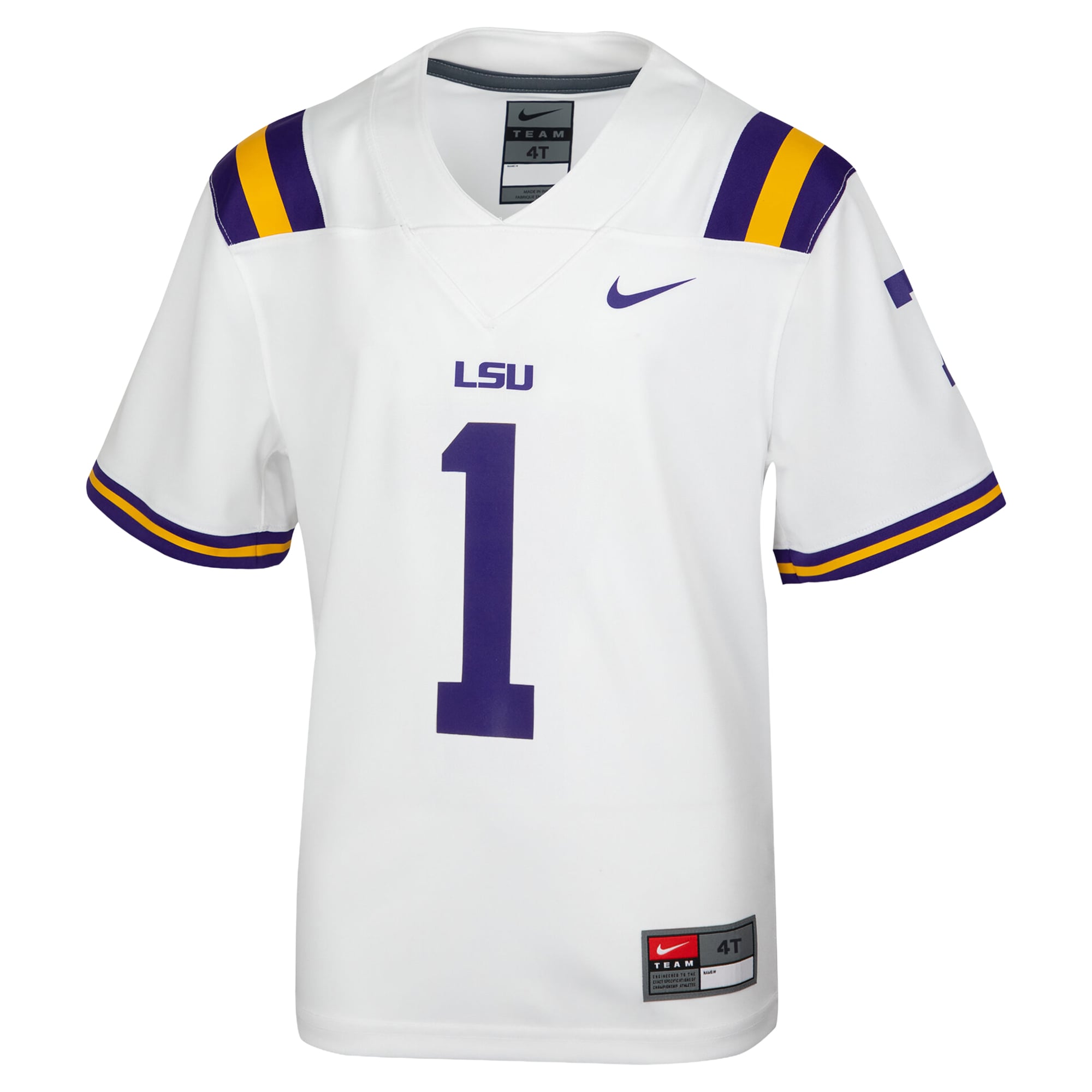 Maillot de football réplique Nike blanc pour enfant LSU Tigers