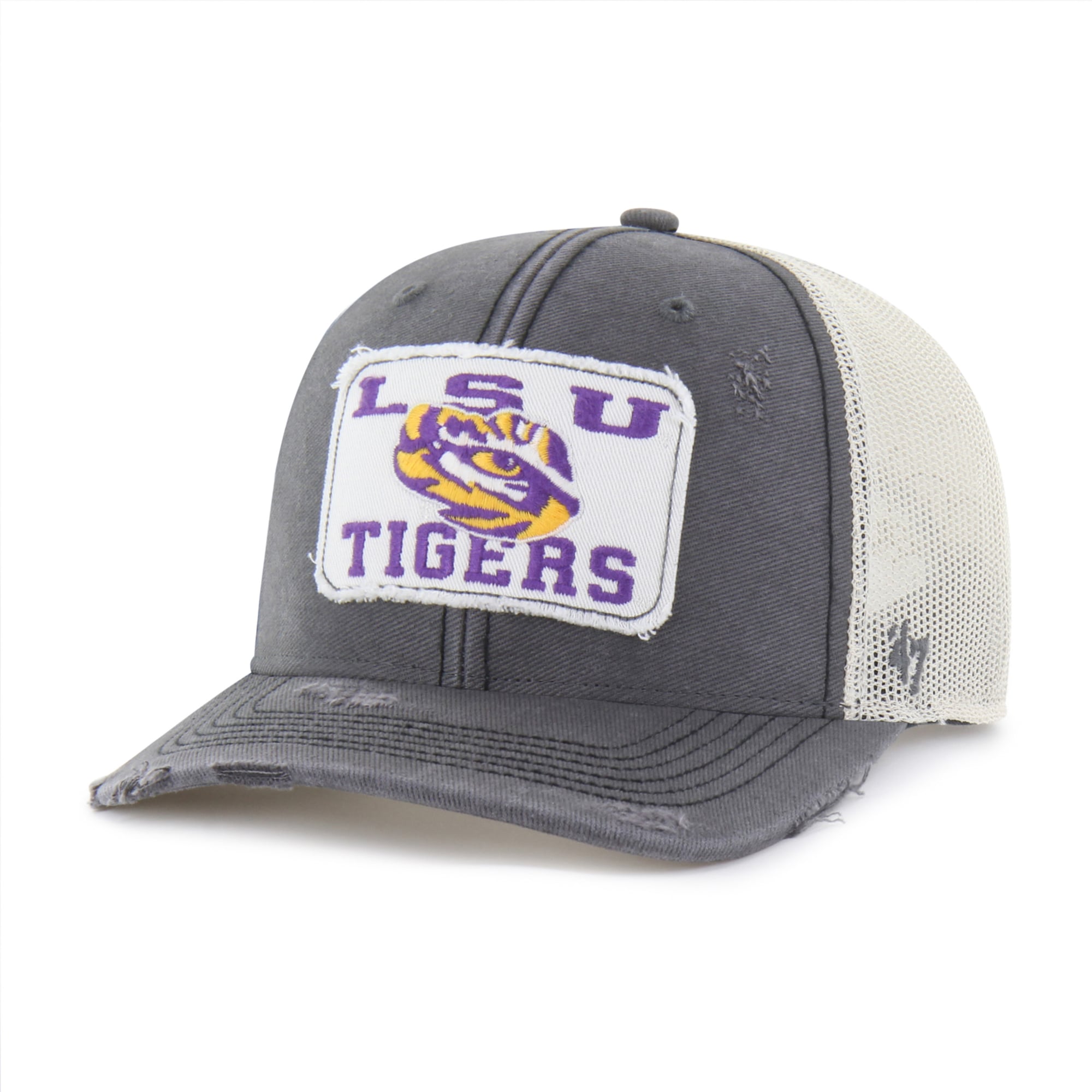 Unisex '47 Charcoal LSU Tigers Egremont Well-Worn Adjustable Trucker Hat