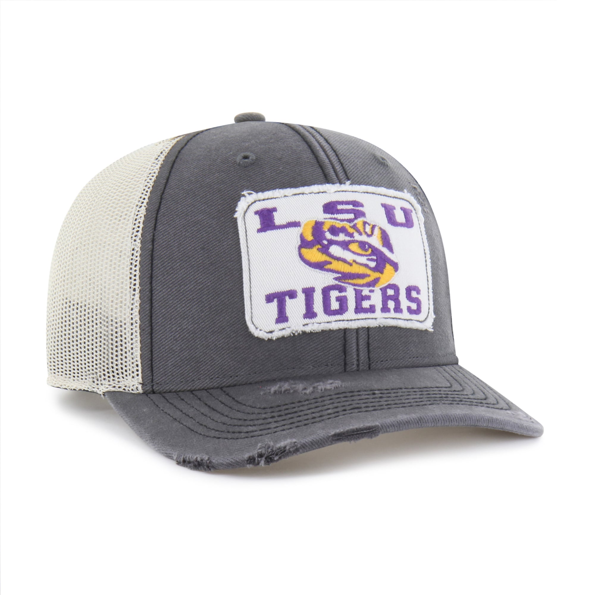 Unisex '47 Charcoal LSU Tigers Egremont Well-Worn Adjustable Trucker Hat