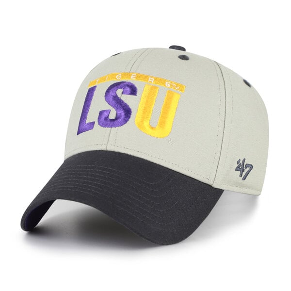 Casquette unisexe ajustable '47 grise/noire LSU Tigers MVP à inscription demi-bloc