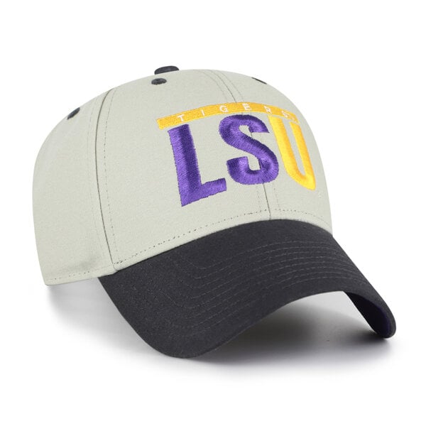 Casquette unisexe ajustable '47 grise/noire LSU Tigers MVP à inscription demi-bloc