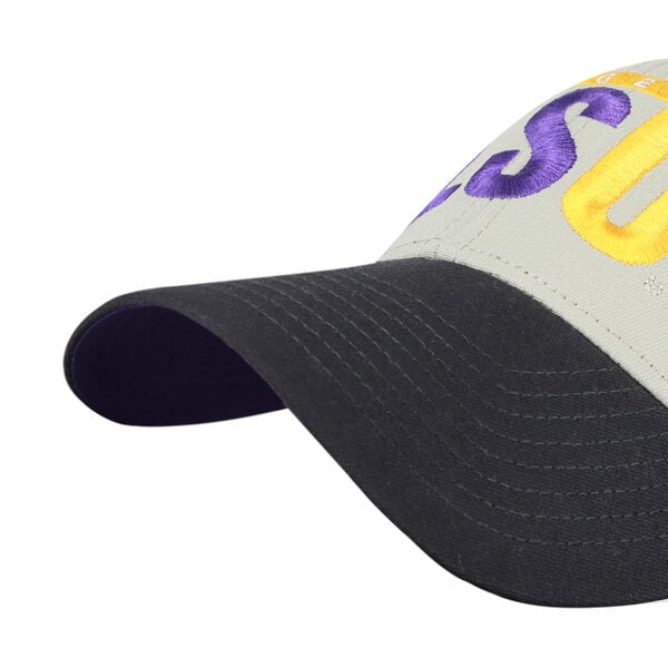 Casquette unisexe ajustable '47 grise/noire LSU Tigers MVP à inscription demi-bloc