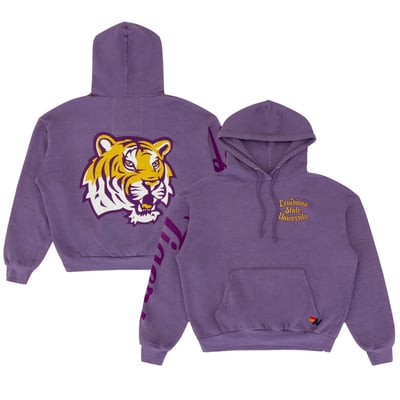 LSU Tigers Aviator Nation Unisex Relaxed Tri-Blend Pullover Hoodie - Purple