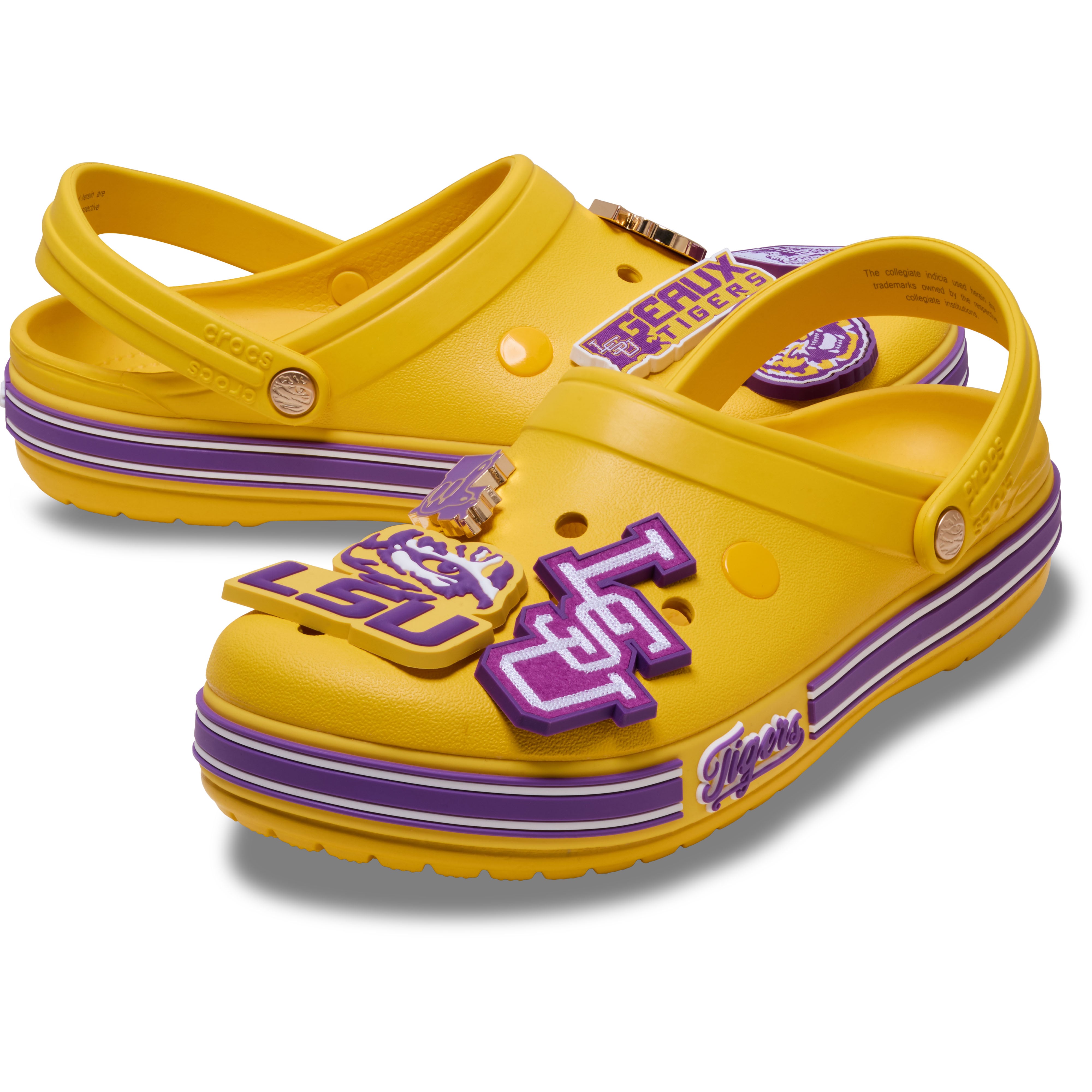 Sabots Crocs classiques unisexes dorés LSU Tigers