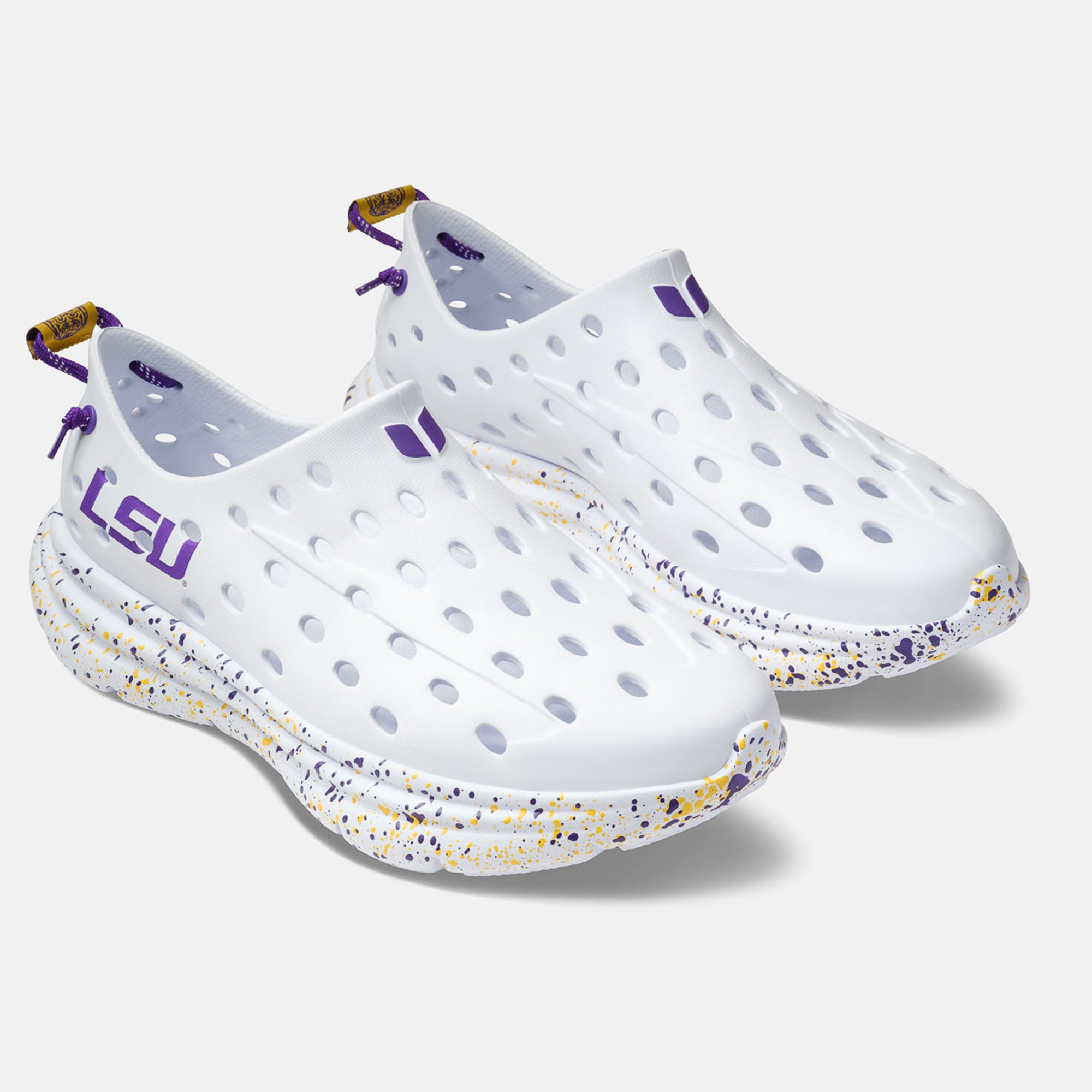 Chaussures unisexes Kane Footwear blanches à pois LSU Tigers