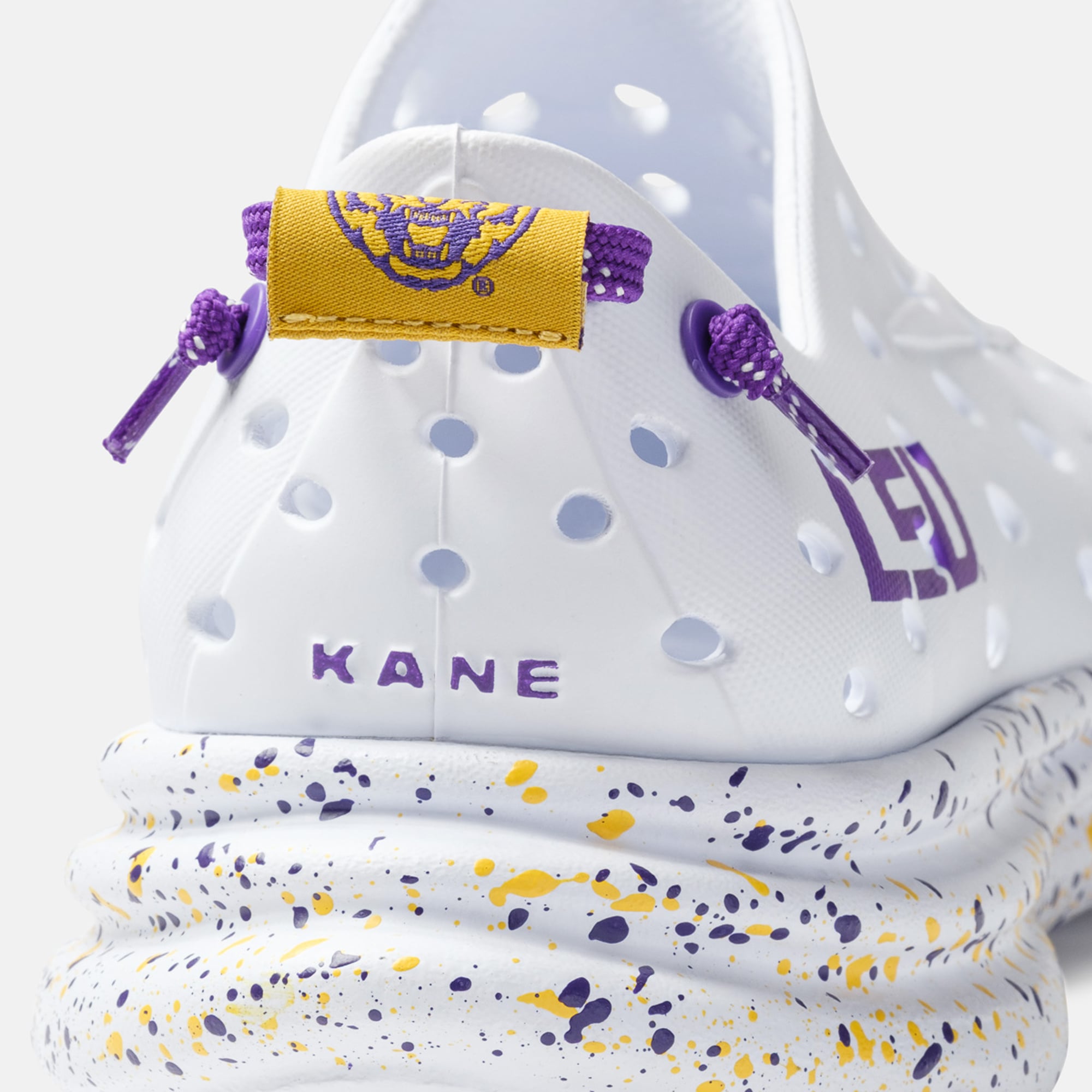 Chaussures unisexes Kane Footwear blanches à pois LSU Tigers