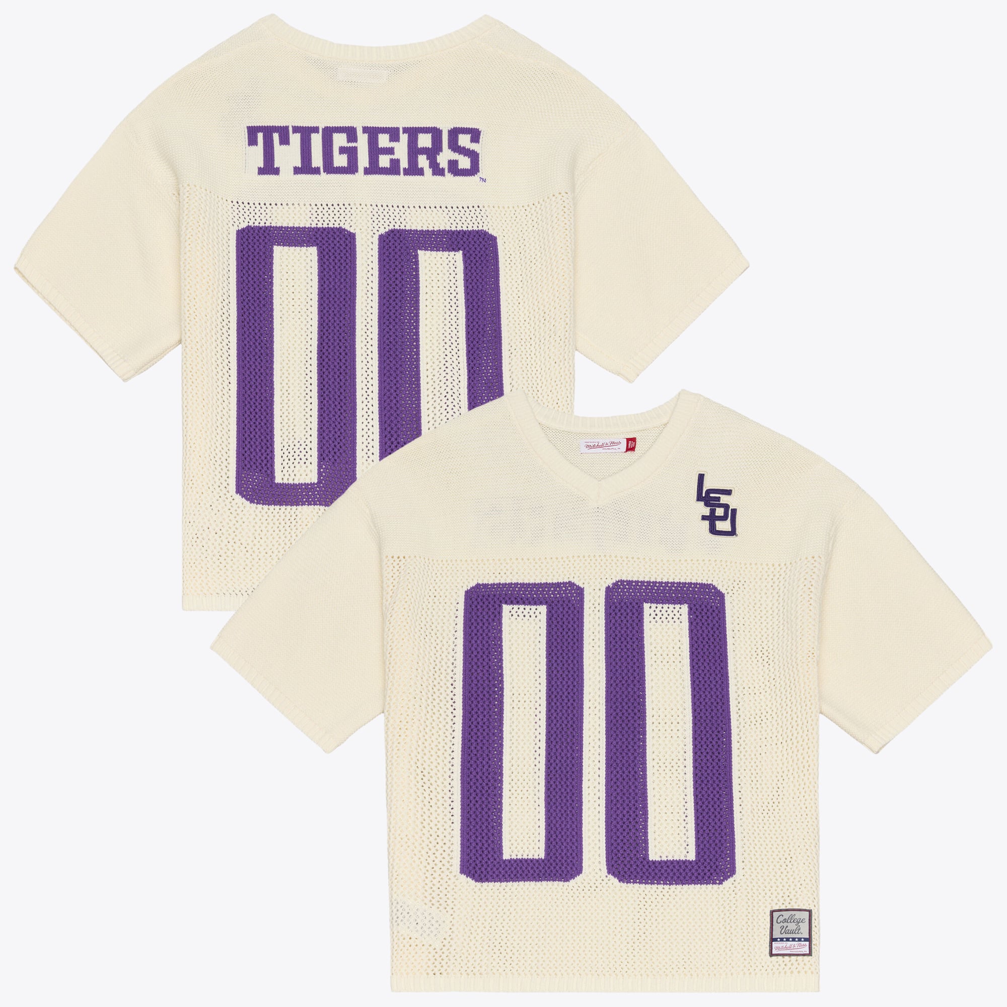 Pull unisexe Mitchell & Ness crème LSU Tigers Retro Roots