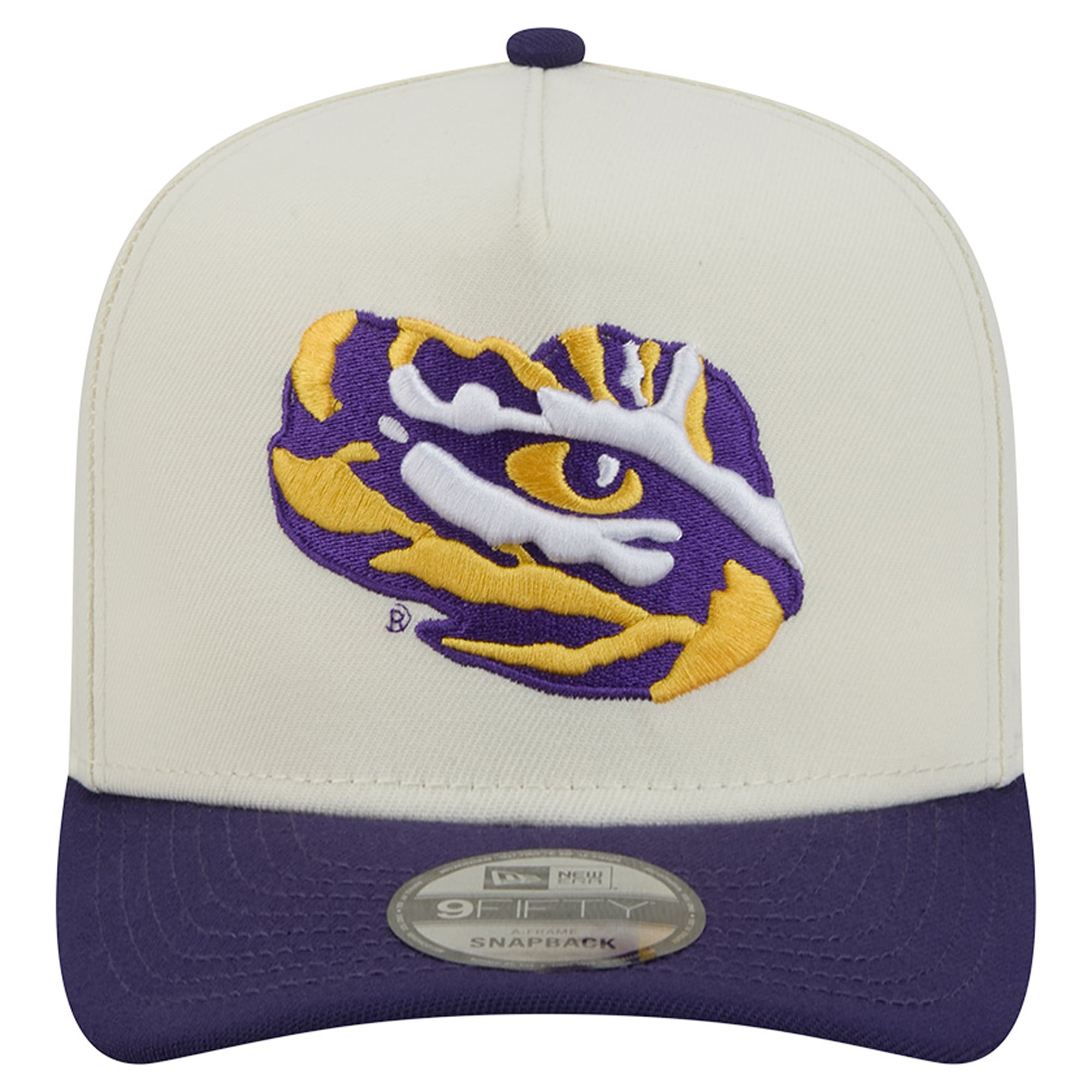 Unisex New Era White/Purple LSU Tigers A-Frame 9FIFTY Snapback Hat
