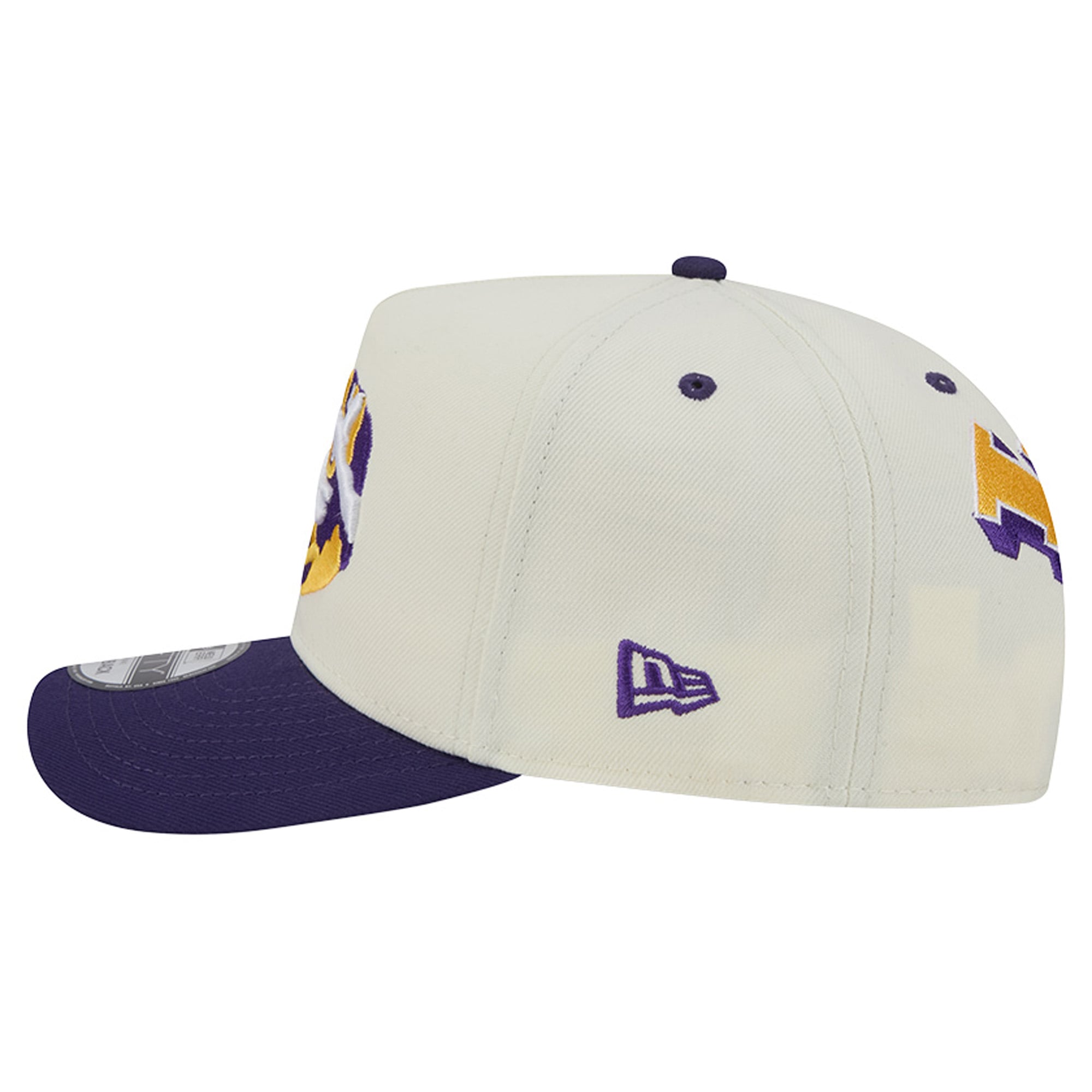 Unisex New Era White/Purple LSU Tigers A-Frame 9FIFTY Snapback Hat