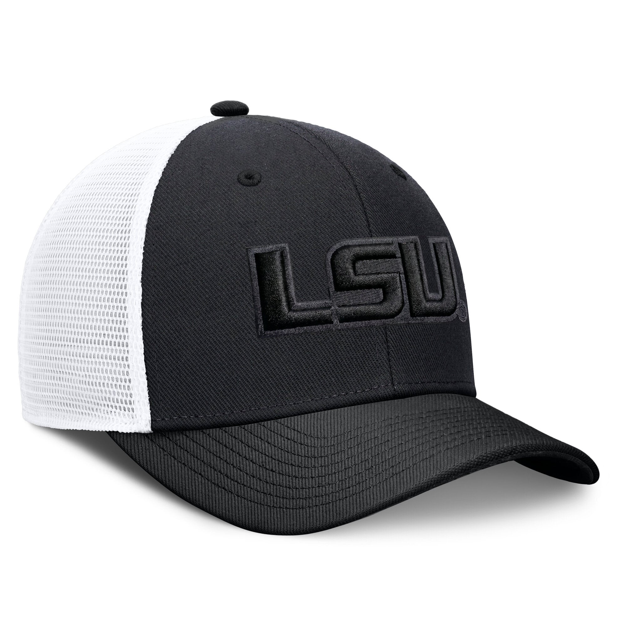 Casquette trucker unisexe Nike noire LSU Tigers Tonal Dri-FIT Rise ajustable