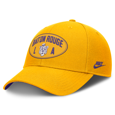 Casquette unisexe Nike LSU Tigers Legacy Letter & Location Rise ajustable - Or