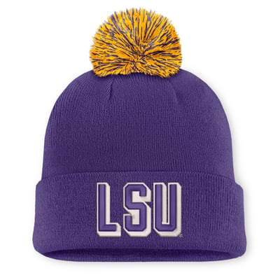 Bonnet unisexe Nike LSU Tigers avec pompon - Violet