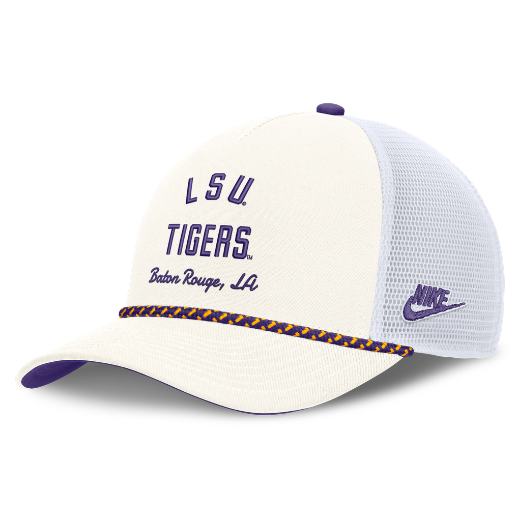 LSU Tigers Nike Unisex Mascot Rope Trucker Adjustable Hat - White