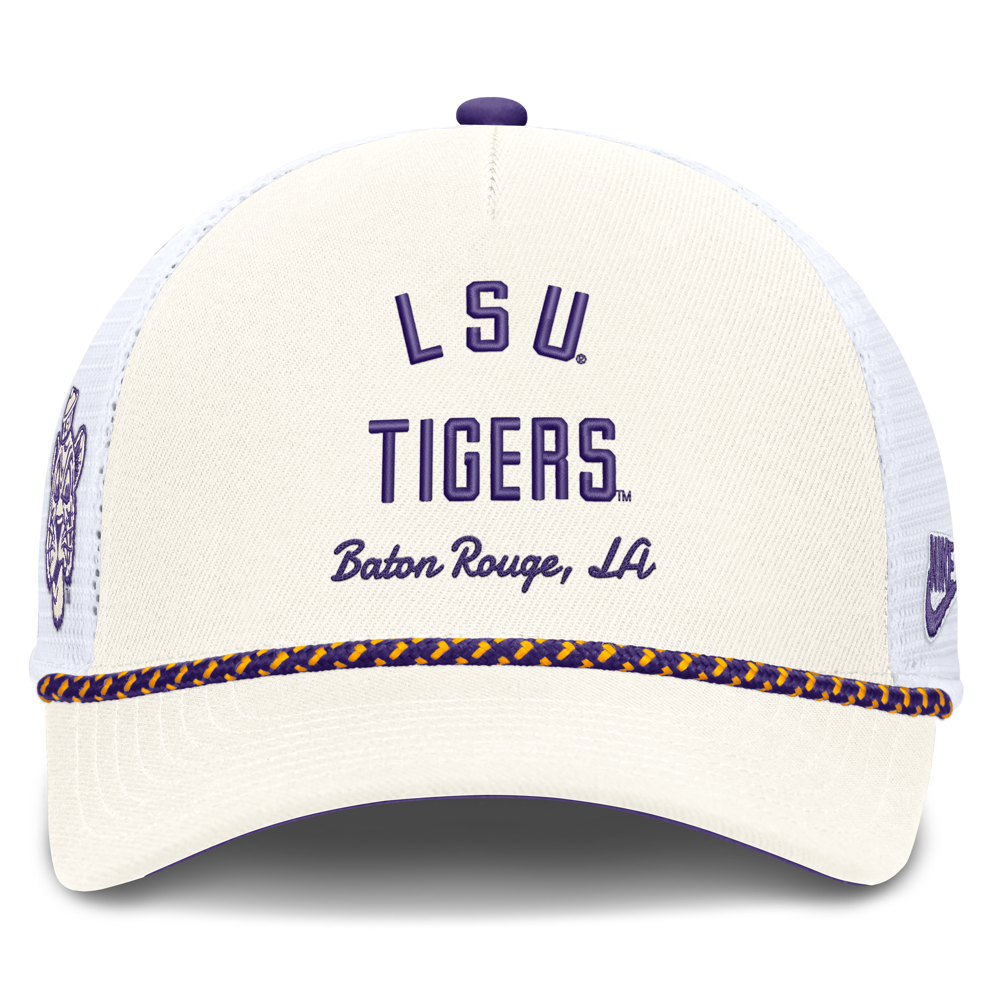 Unisex Nike White LSU Tigers Mascot Rope Trucker Adjustable Hat