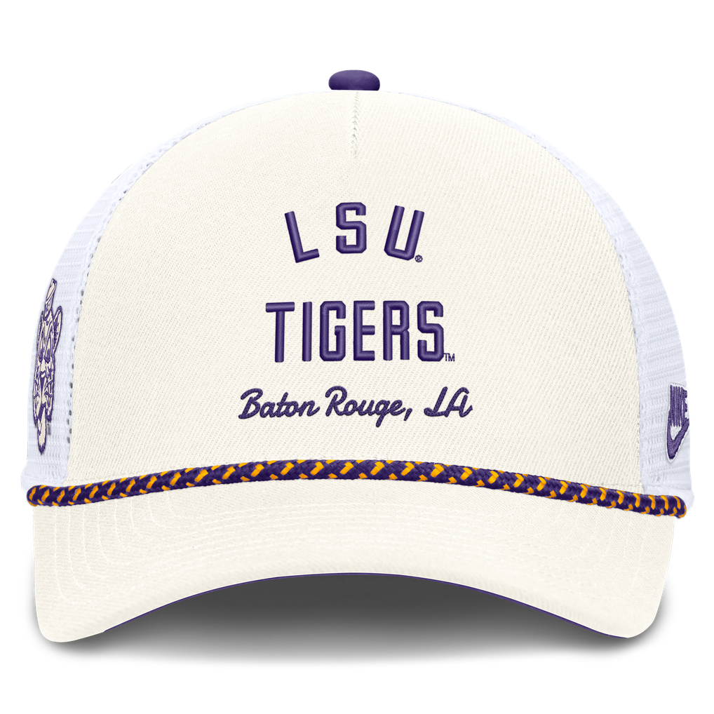 LSU Tigers Nike Unisex Mascot Rope Trucker Adjustable Hat - White