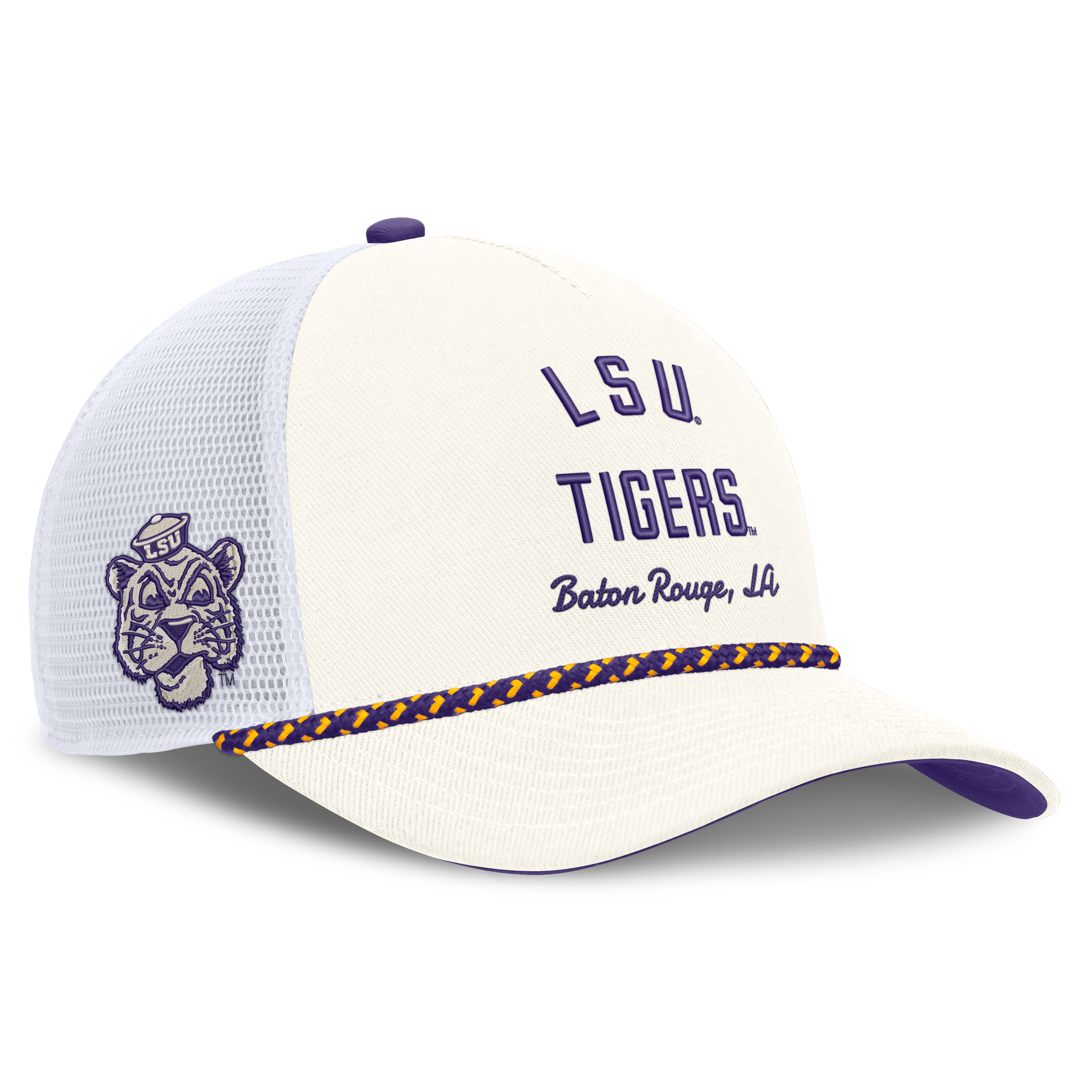 Unisex Nike White LSU Tigers Mascot Rope Trucker Adjustable Hat