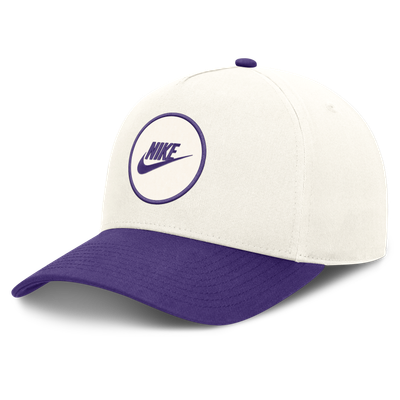 Casquette unisexe Nike LSU Tigers à logo latéral et monture ajustable en A - Blanc/Violet