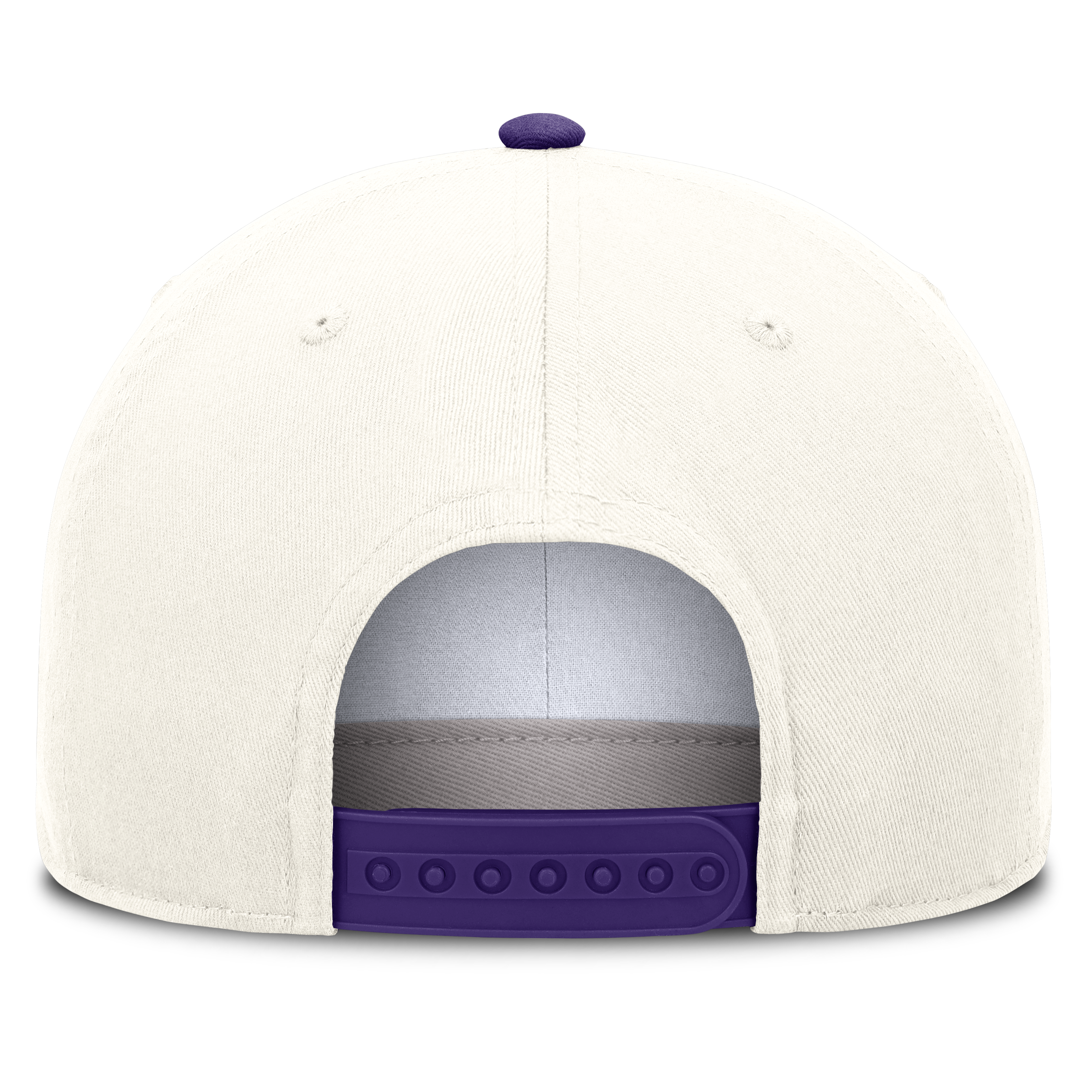 Casquette unisexe Nike blanche/violette LSU Tigers Rise avec logo latéral en A et technologie Dri-FIT ajustable