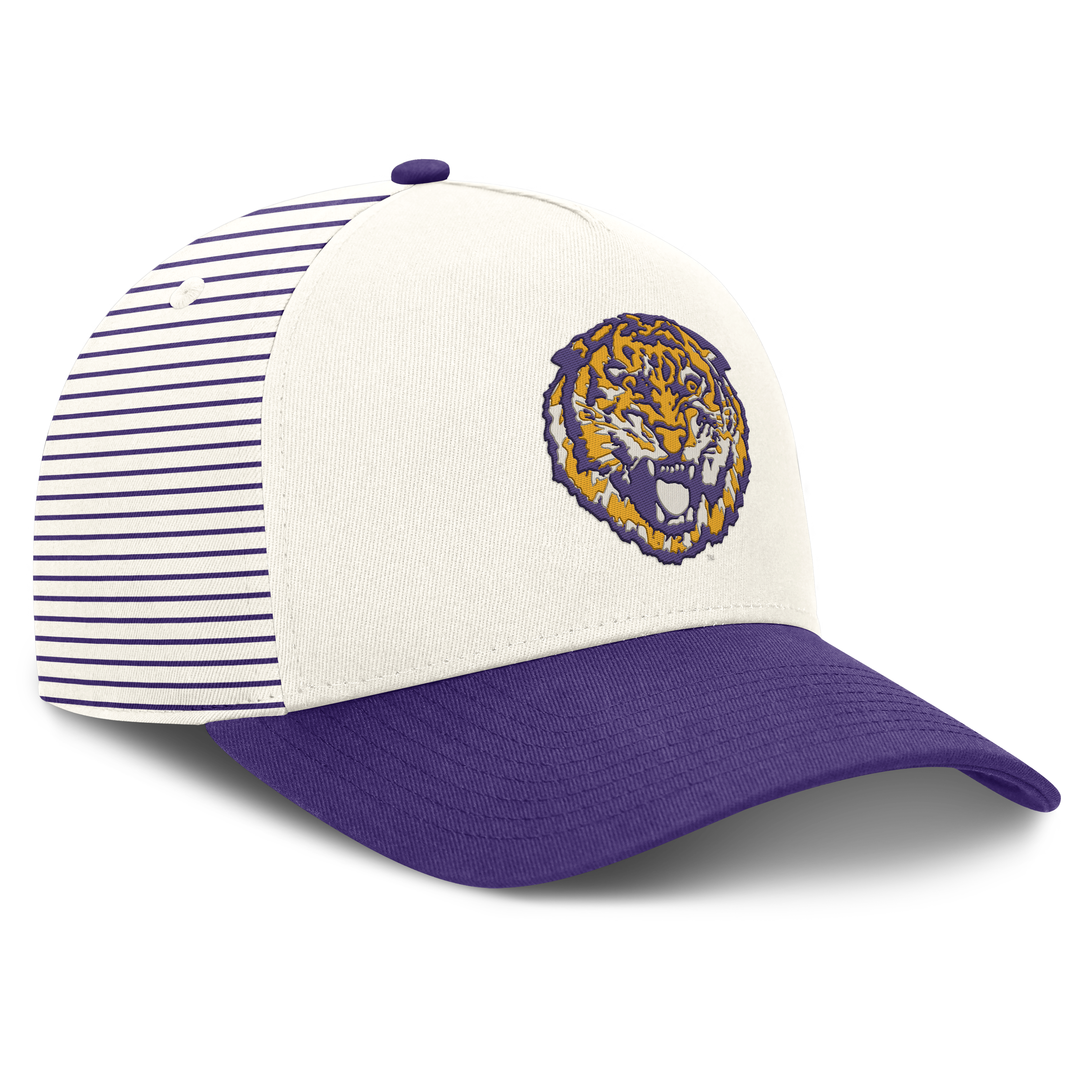 Casquette unisexe Nike blanche/violette LSU Tigers Vault à rayures et taille ajustable
