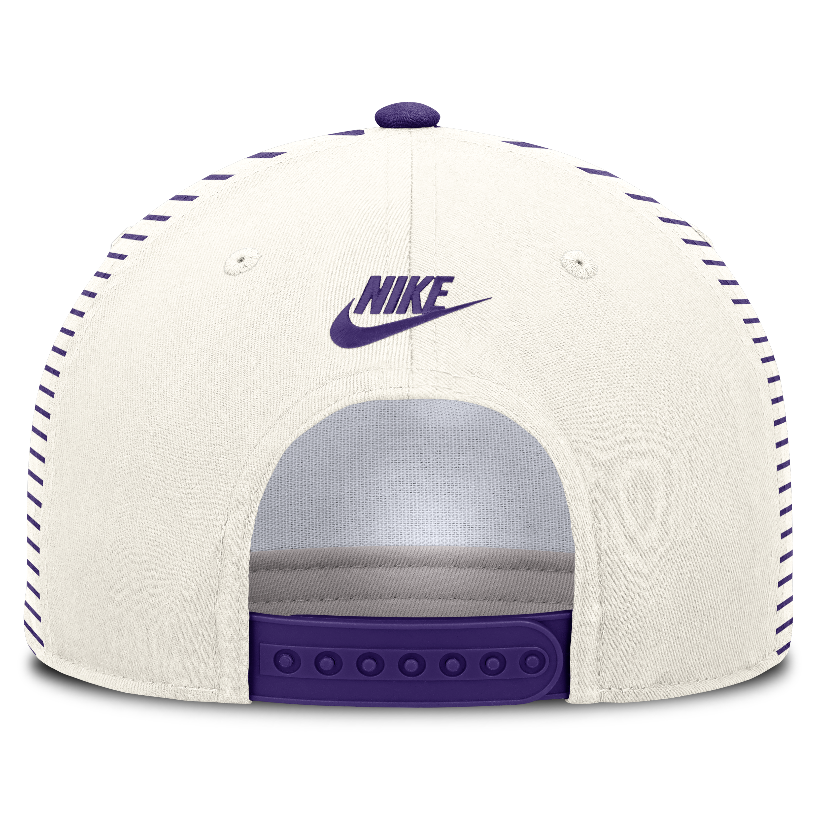 Casquette unisexe Nike blanche/violette LSU Tigers Vault à rayures et taille ajustable