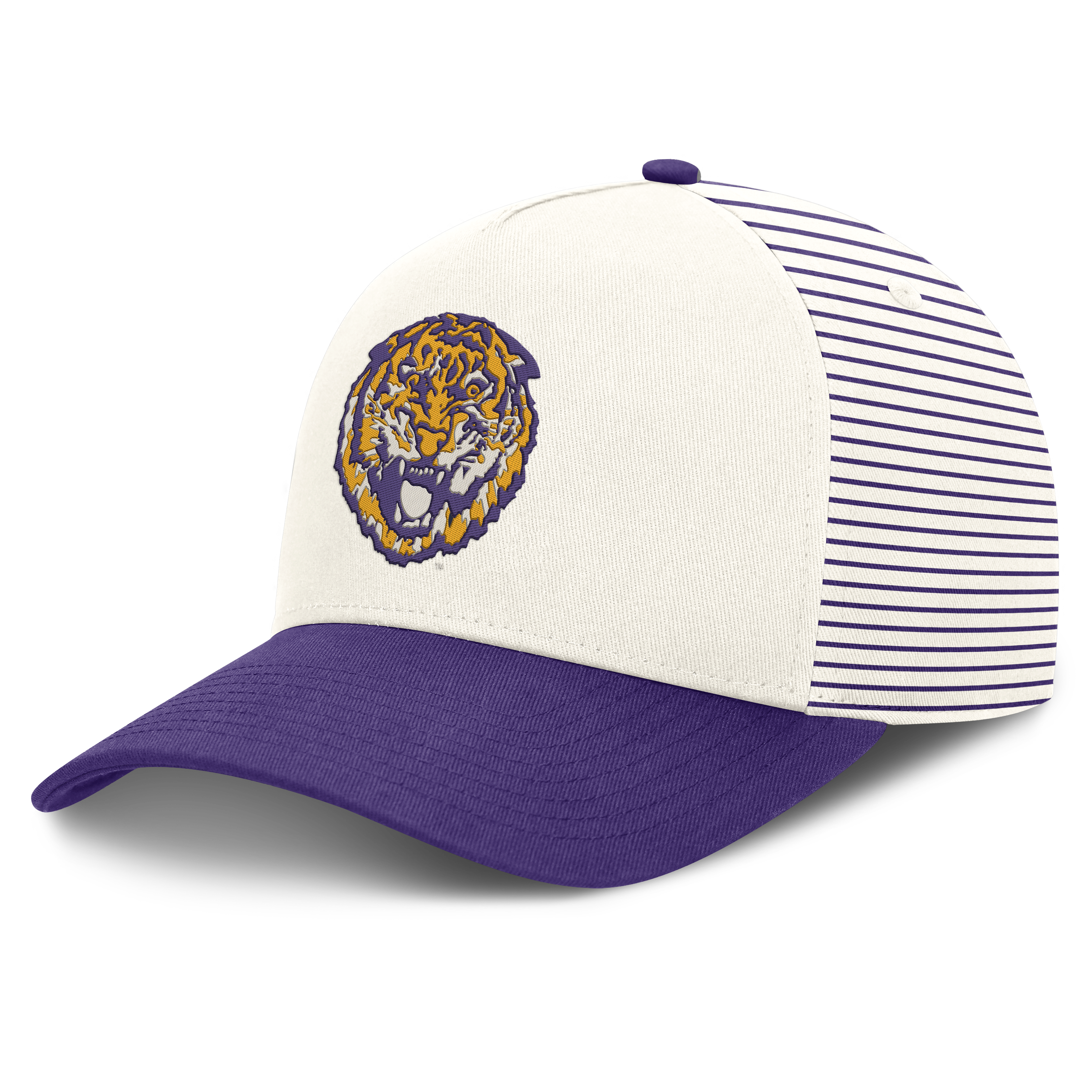 Casquette unisexe Nike blanche/violette LSU Tigers Vault à rayures et taille ajustable