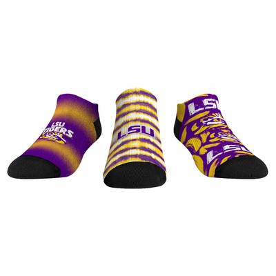  LSU Tigers Rock Em Unisex Make Some Noise Three-Pack Low-Cut Socks Set - Purple