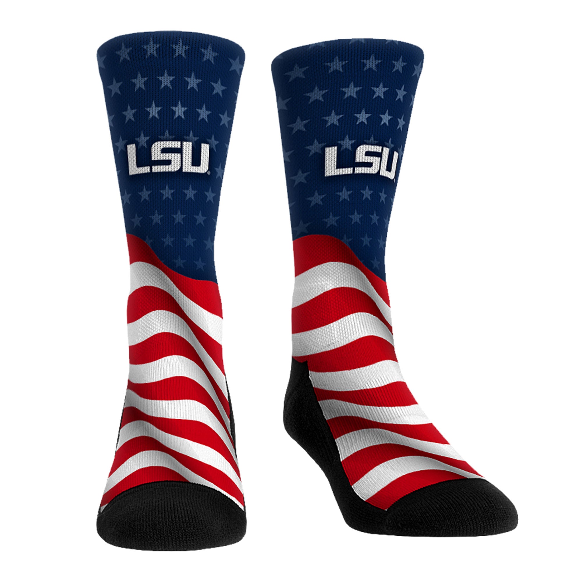 Unisex Rock Em Socks LSU Tigers Patriotic Flag Crew