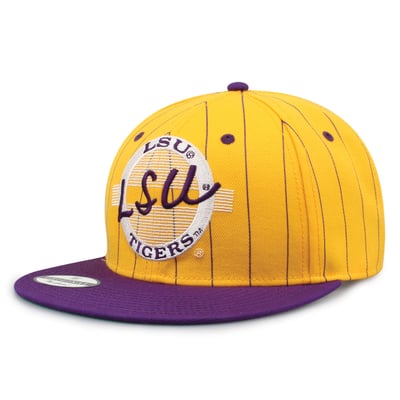 Casquette Snapback unisexe à rayures LSU Tigers The Game '90 - Or/Violet