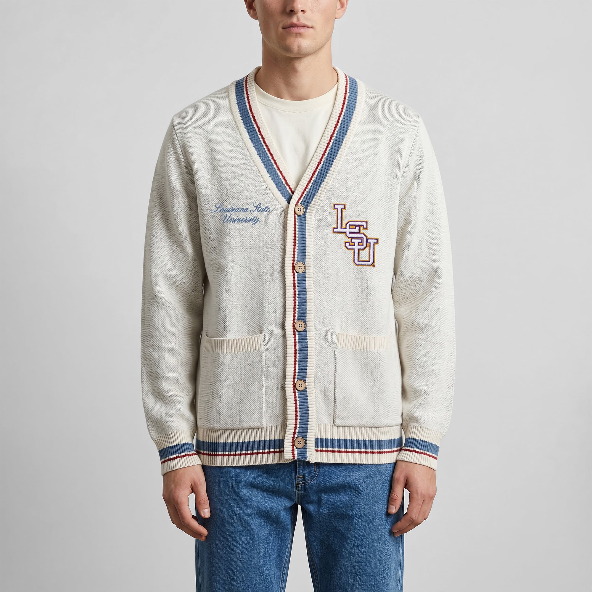 Gilet unisexe Uscape Apparel à rayures Americana naturelles LSU Tigers