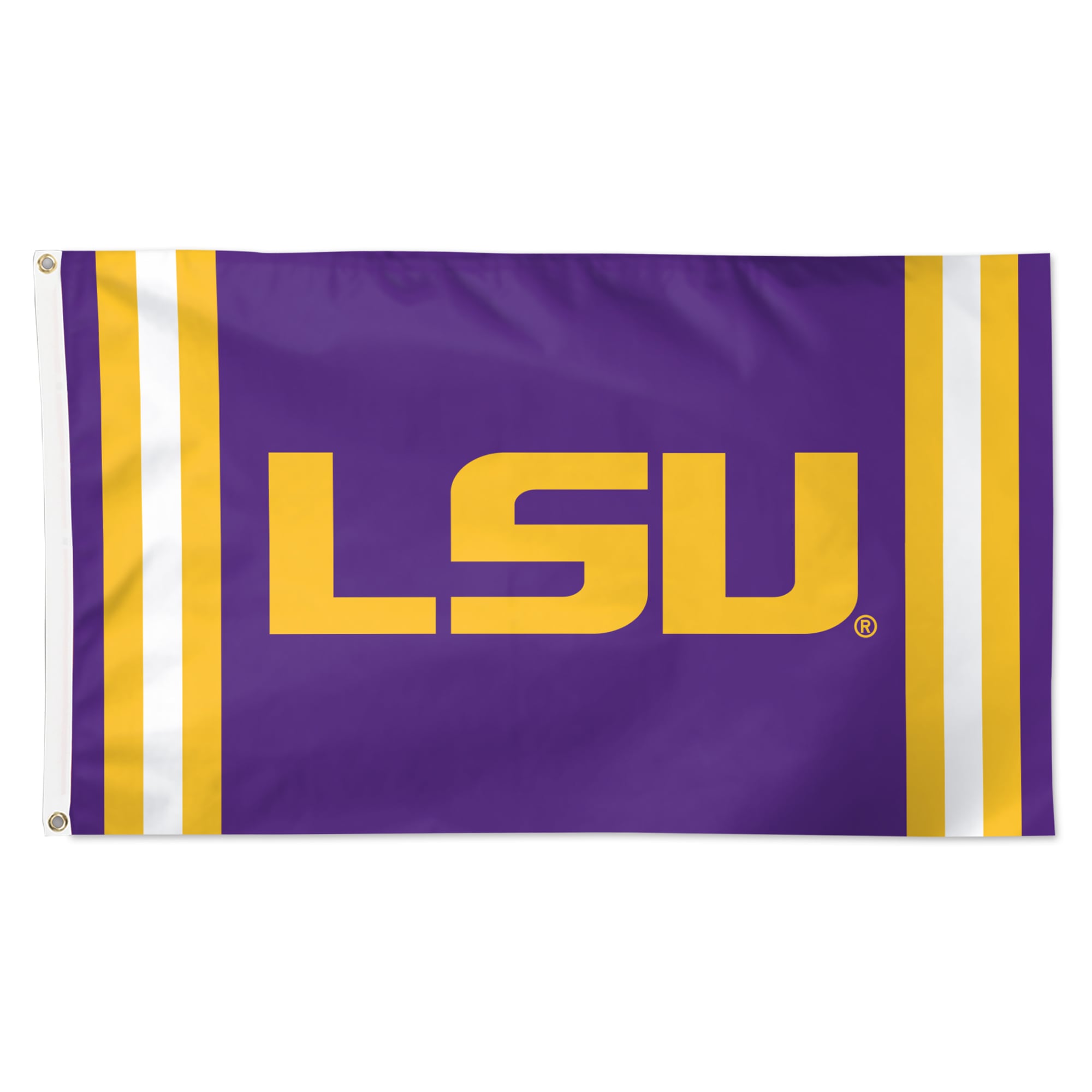 Drapeau de luxe à rayures verticales WinCraft LSU Tigers 91 x 152 cm (3 pi x 5 pi) à une face
