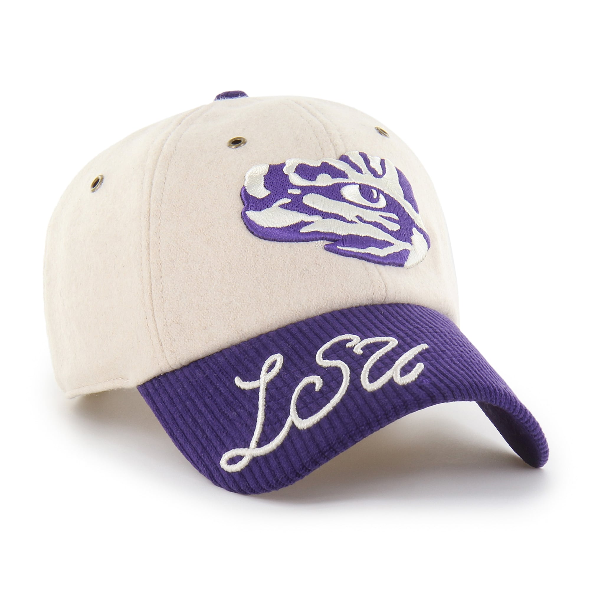 Casquette ajustable pour femme « 47 » crème/violette LSU Tigers Rope Script Clean Up
