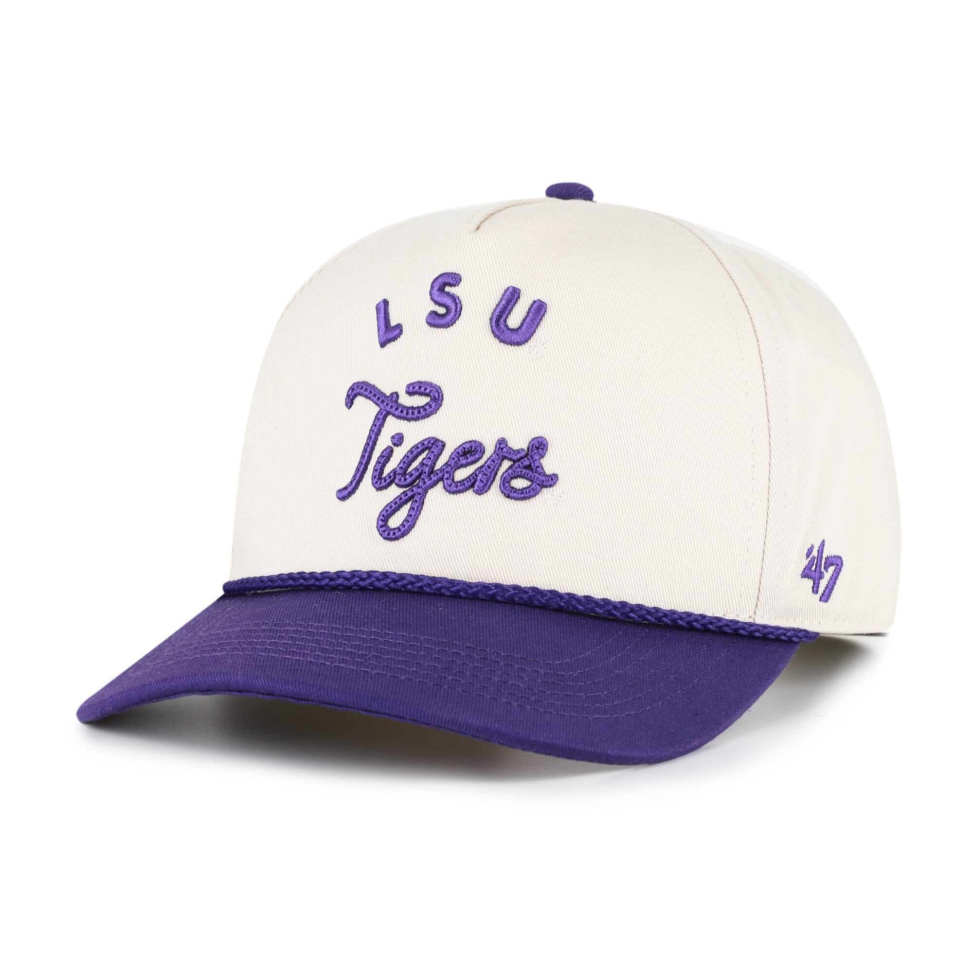 Casquette ajustable pour femme « 47 » crème/violette LSU Tigers Rope Script Hitch