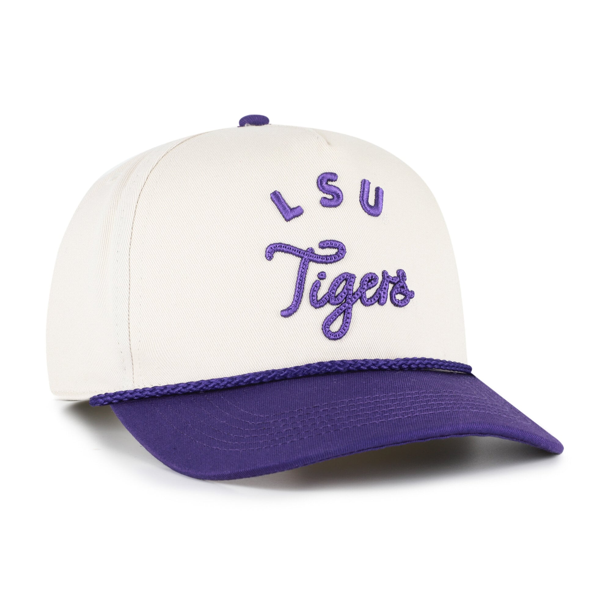 Casquette ajustable pour femme « 47 » crème/violette LSU Tigers Rope Script Hitch