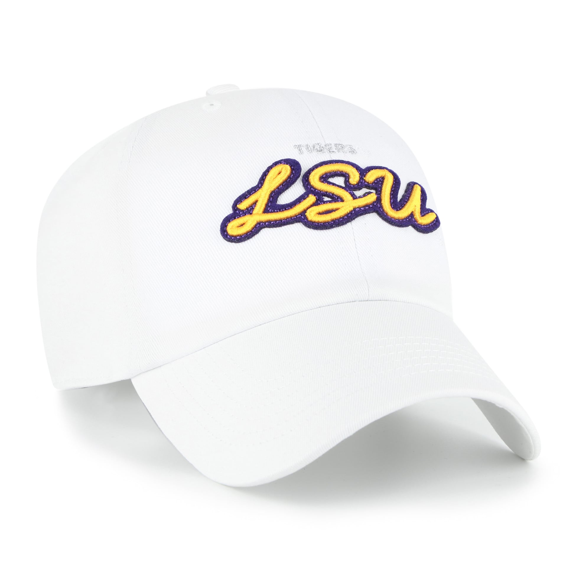 Women's '47 White LSU Tigers Trendy Script Clean Up Adjustable Hat