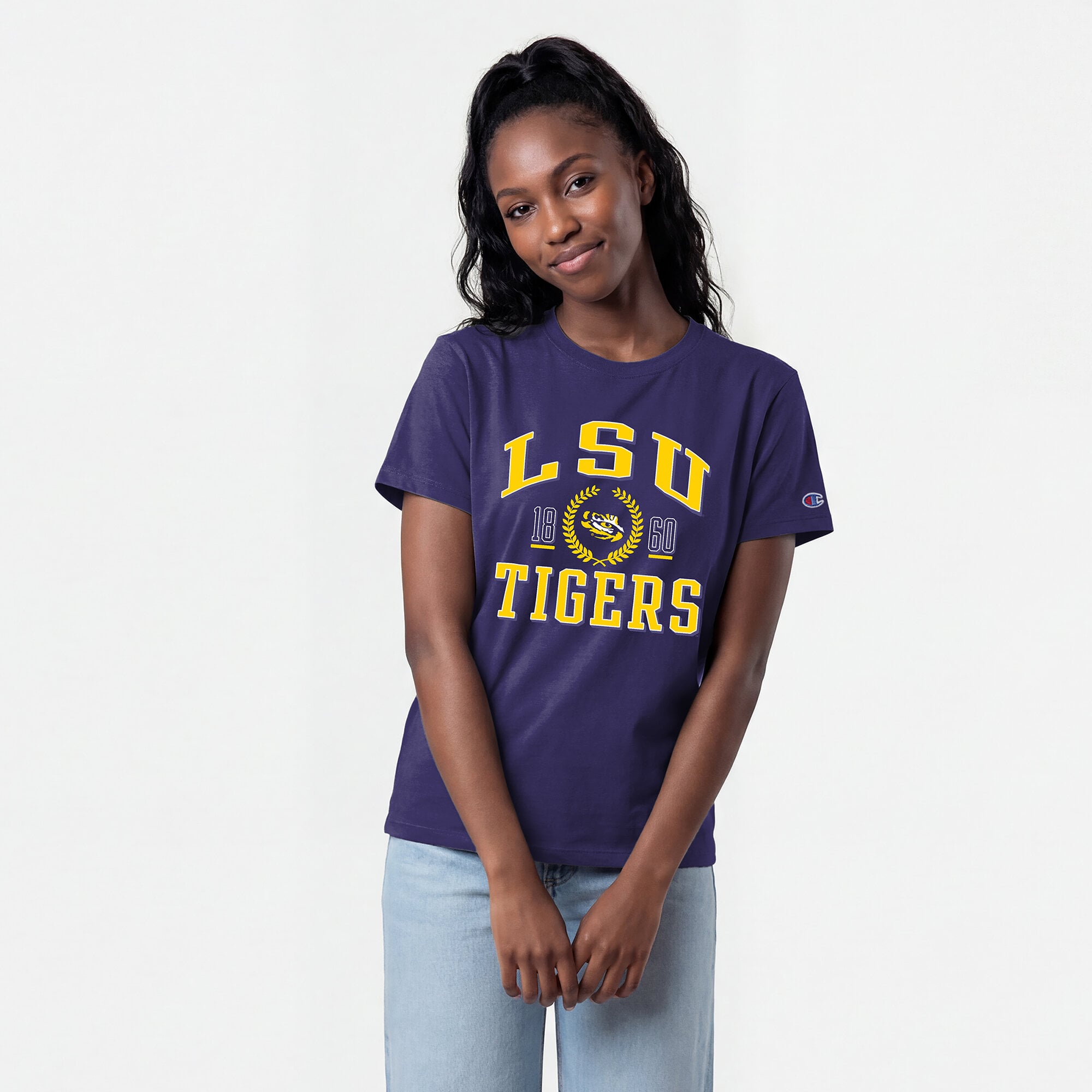 Women's Champion Purple LSU Tigers Lifestyle T-Shirt
